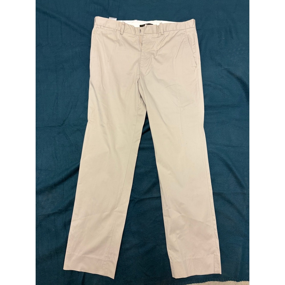 Theory Mens Beige Khaki Chino Pants Slim Straight Cotton Blend Size 33